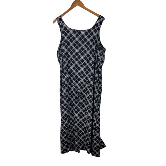 Vintage Slip Dress Size 16 Alt Long Midi Plaid Black Button Front Long Grunge - Picture 5 of 7